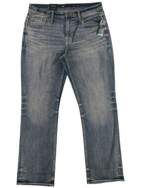 BKE Tyler Relaxed Fit Mid Rise Jeans Stretch CoolMax Denim Blue Men's 34x32 NEW